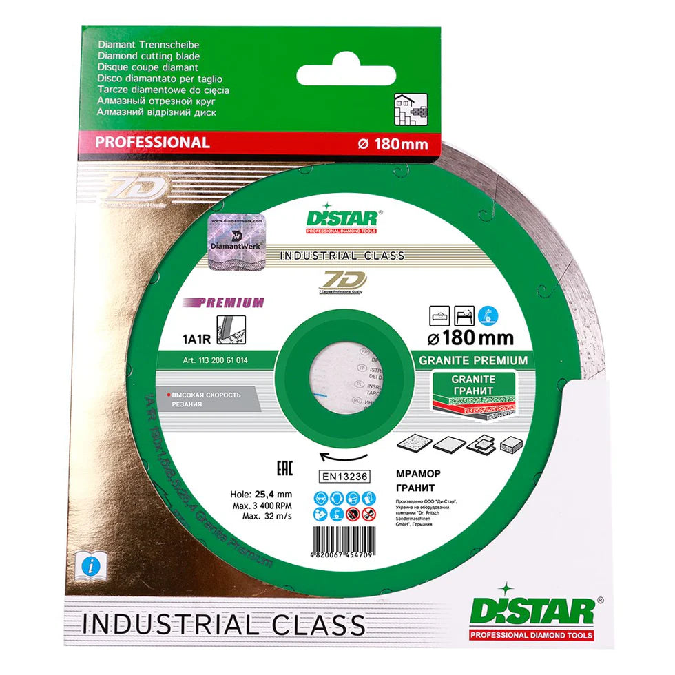 DiStar Granite Premium Diamond Blade 5"–16" – Wet Cutting for Granite, Marble & Stone