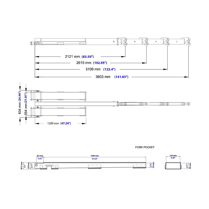 Aardwolf FB2LP-3600 Forklift Boom