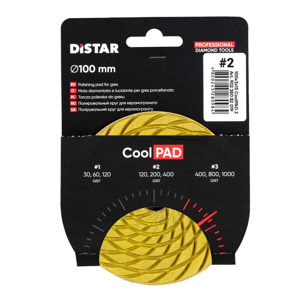 DiStar CoolPAD 4" Polishing Pad for Ceramic & Porcelain – Dry Grinding Diamond Disc