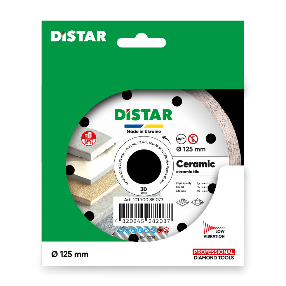 DiStar Ceramic 4.5"–5" Diamond Blade – High-Performance Tile Cutting for Ceramic & Porcelain Gres