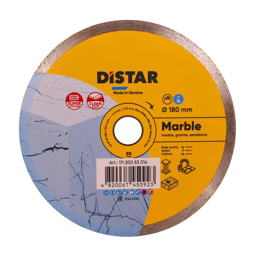 DiStar Marble Diamond Blade 4.5"–16" – Smooth Wet Cutting for Marble & Granite