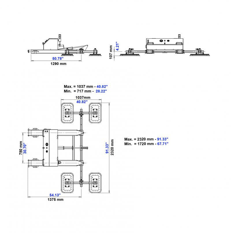 Aardwolf FMVLA  Fork Mounted Vacuum Lifter FMVLA (1000kg | 2204lb)