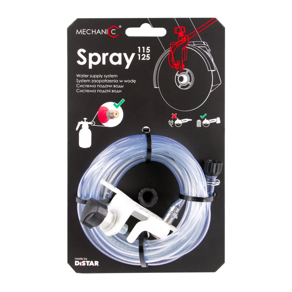Mechanic Water Supply System Spray 4.5-5 for Angle Grinders  Clean, Chip-Free Wet Cutting - in use