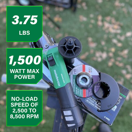 Metabo HPT 5.0" 12 Amp AC Brushless Variable Speed Grinder