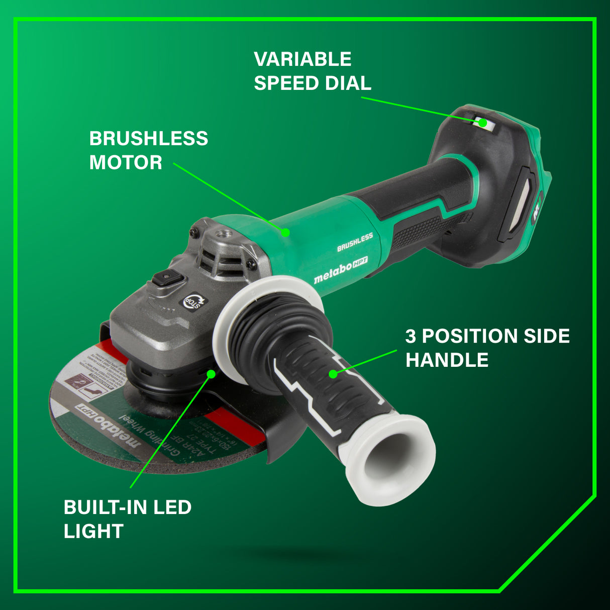 Metabo HPT 36V Cordless Brushless 6" Variable Speed Grinder (Tool-Only)