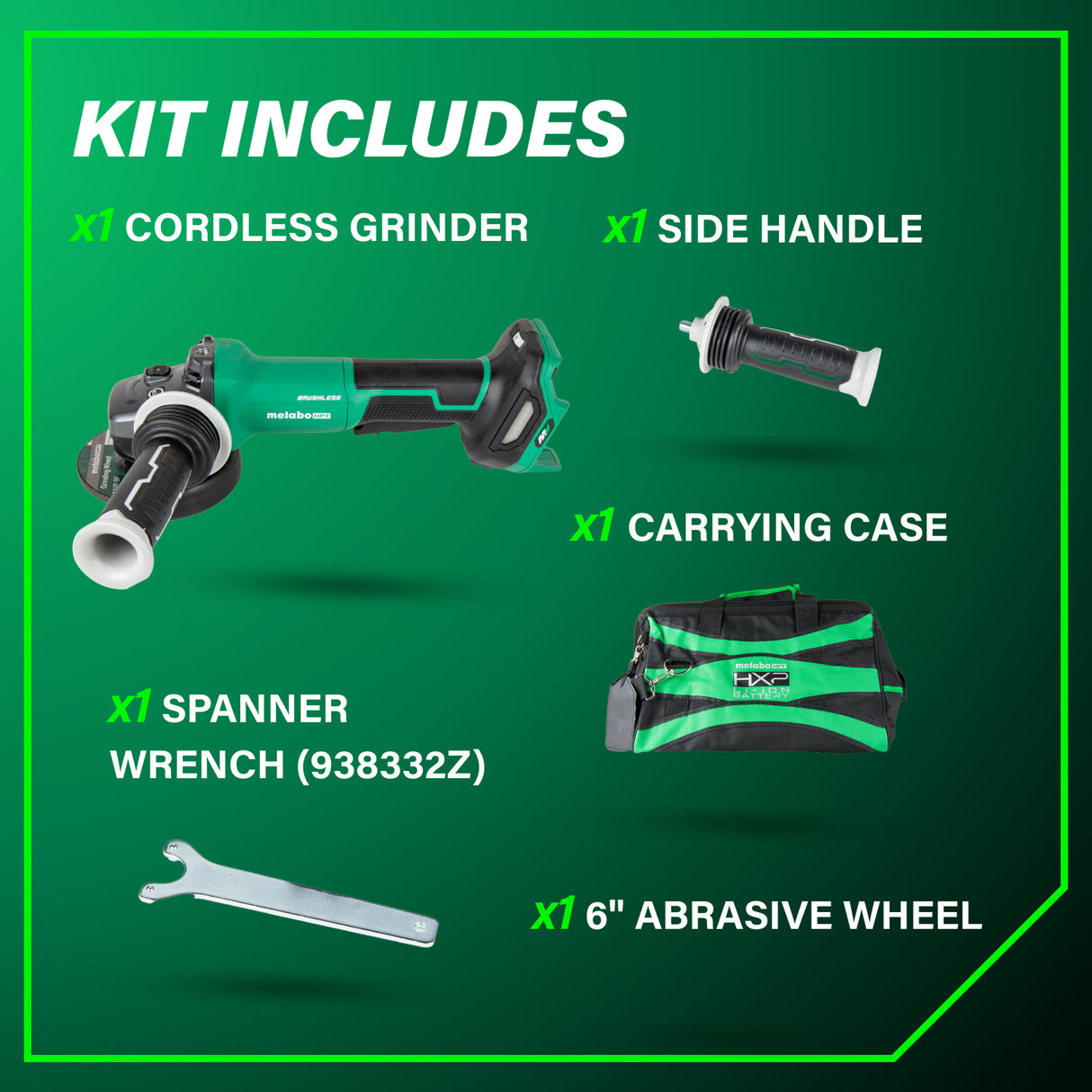 Metabo HPT 36V Cordless Brushless 6" Variable Speed Grinder (Tool-Only)