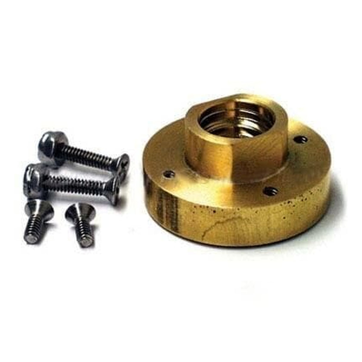 Weha Brass Quad Adapter — 5/8"-11 Thread, Flush-Cut Blade Mount
