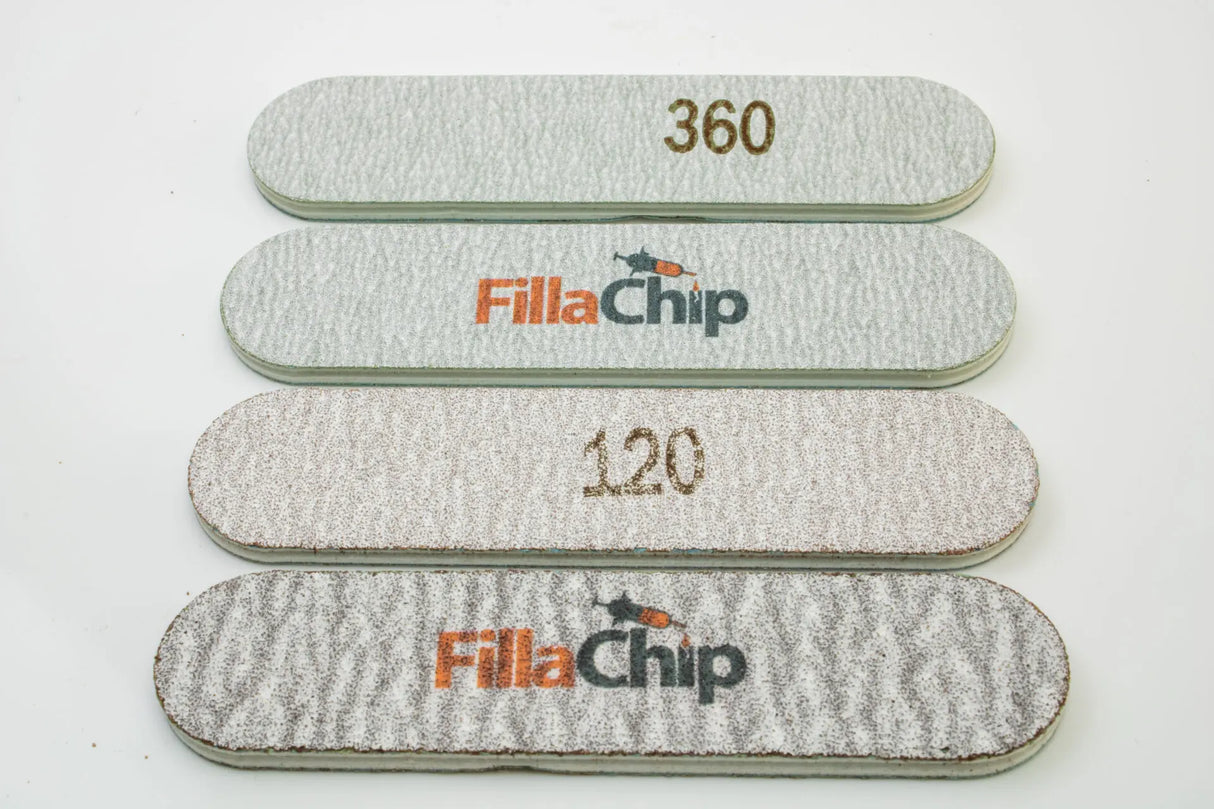 FillaChip Files — Set of 4 (80 / 120 / 240 / 360 Grit) for Leveling & Finishing Repairs