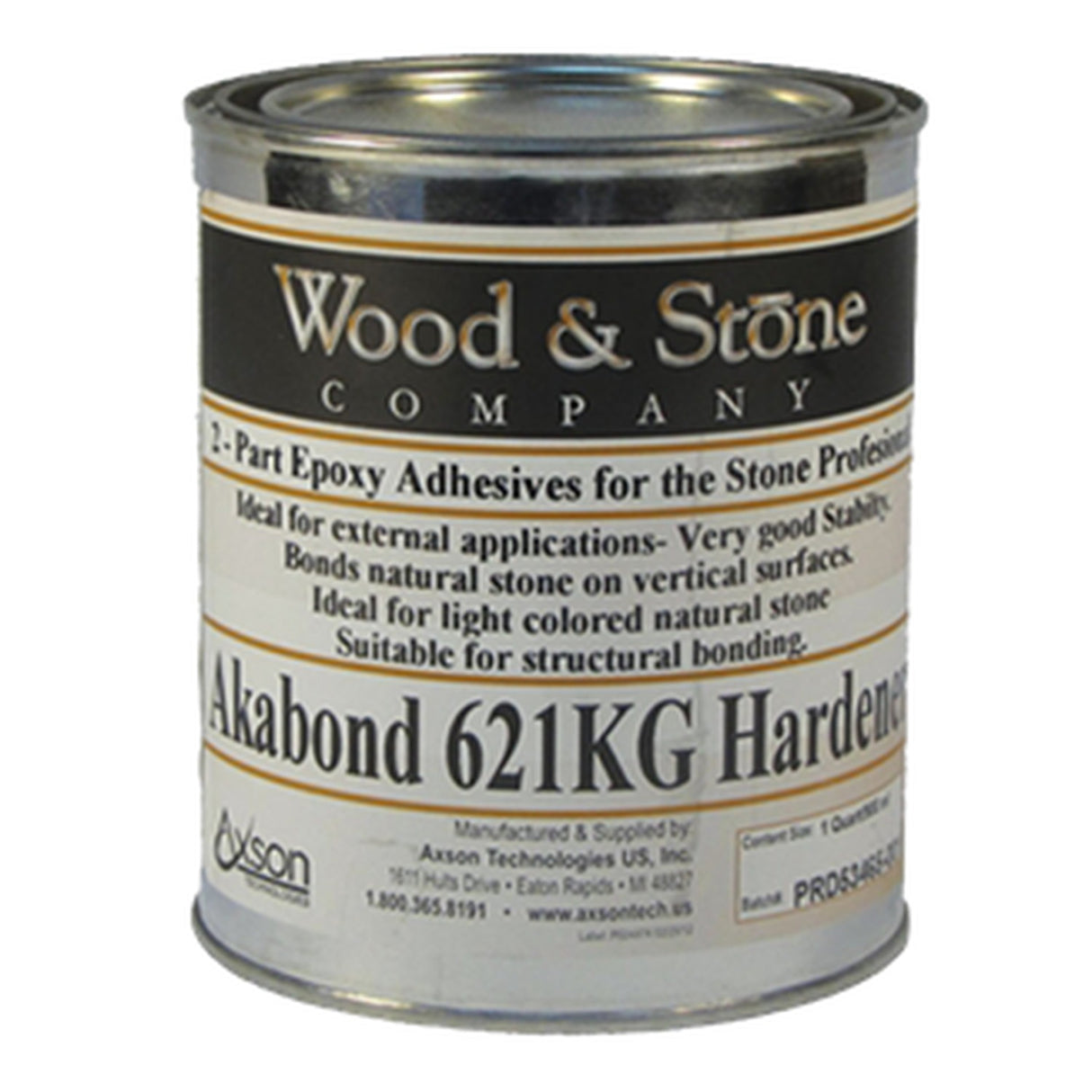 Wood & Stone Akabond 621 KG Part B — Hardener for Clear Knife-Grade Stone Epoxy (1 Quart)