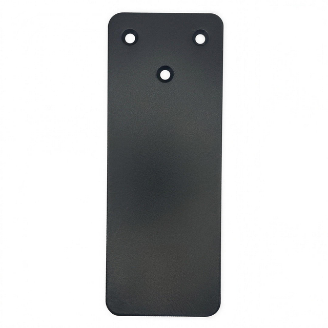 Bartop Support 11-3/4 in x 3-3/4 in black steel mounting plate with three countersunk holes