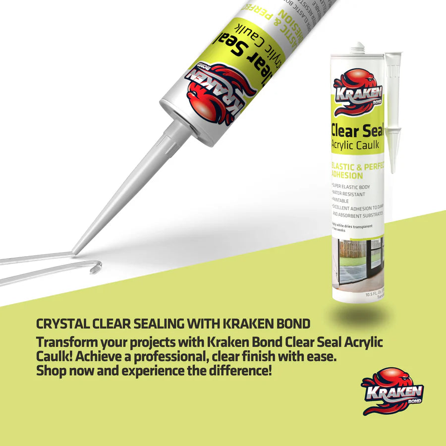 Kraken Bond Clear Seal Acrylic Caulk - Clear