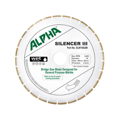 Alpha Silencer III for Marble Bridge Saw Blades