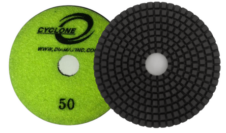 Diamax Cyclone R Series 4 Inch Polishing Pad for Granite and Stone - close-up detail