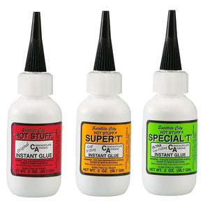 Satellite City CA Glue Set of 3 - (1) Original Thin, (1) Super T Medium, (1) Special T Thick