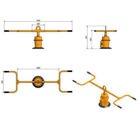 Aardwolf AMMVL150 Mono Mechanical Vacuum Lifters with Handle Option