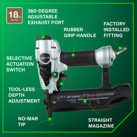 Metabo HPT 18‑Gauge 2" Brad Nailer (Open Box)