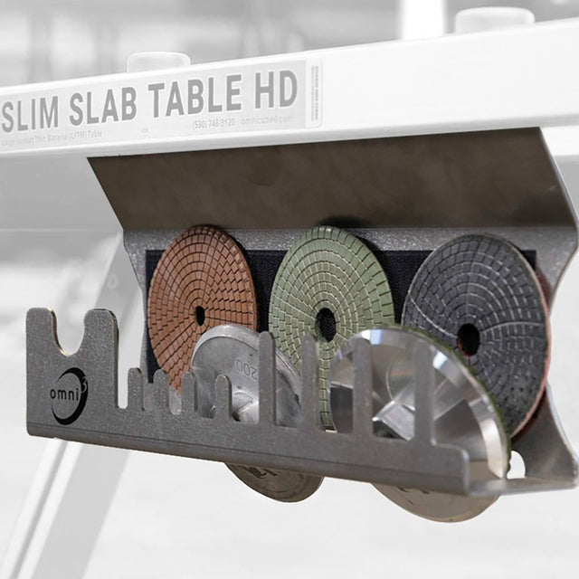 Omni Cubed Slim Slab Table HD Tool Shelf — Stainless Steel T — view 1