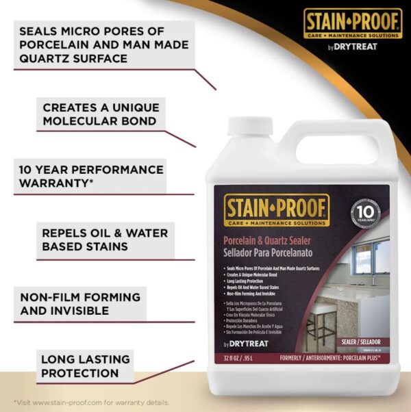 STAIN-PROOF® Porcelain & Quartz Sealer — 1 Quart (formerly Porcelain Plus™)