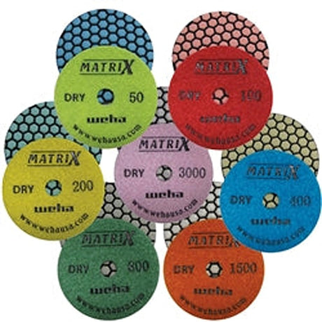 Weha 4“ Matrix Dry Polishing Pad Diamond Polishing Pad for Stone
