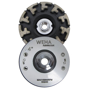 Weha 4" Aggressor Cupwheel Coarse for Stone Fabrication