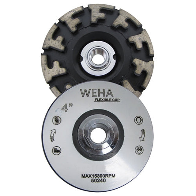 Weha 4" Aggressor Cupwheel Coarse for Stone Fabrication