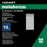 Metabo HPT 2" x 16 Gauge Galvanized Straight Finish Nail....