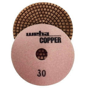 Weha 4 inch Copper Bonded Diamond Polishing Pad for Granite and Marble - 30