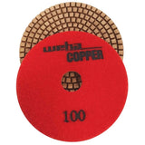 Weha 4 inch Copper Bonded Diamond Polishing Pad for Granite and Marble - 100