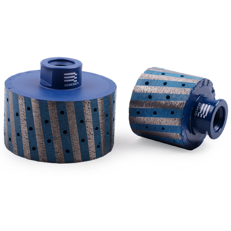 Zenesis Zero Tolerance Wheels - Milling Feature Resin-Filled Metal Segments for Fast Grinding - Dynamic Stone Tools